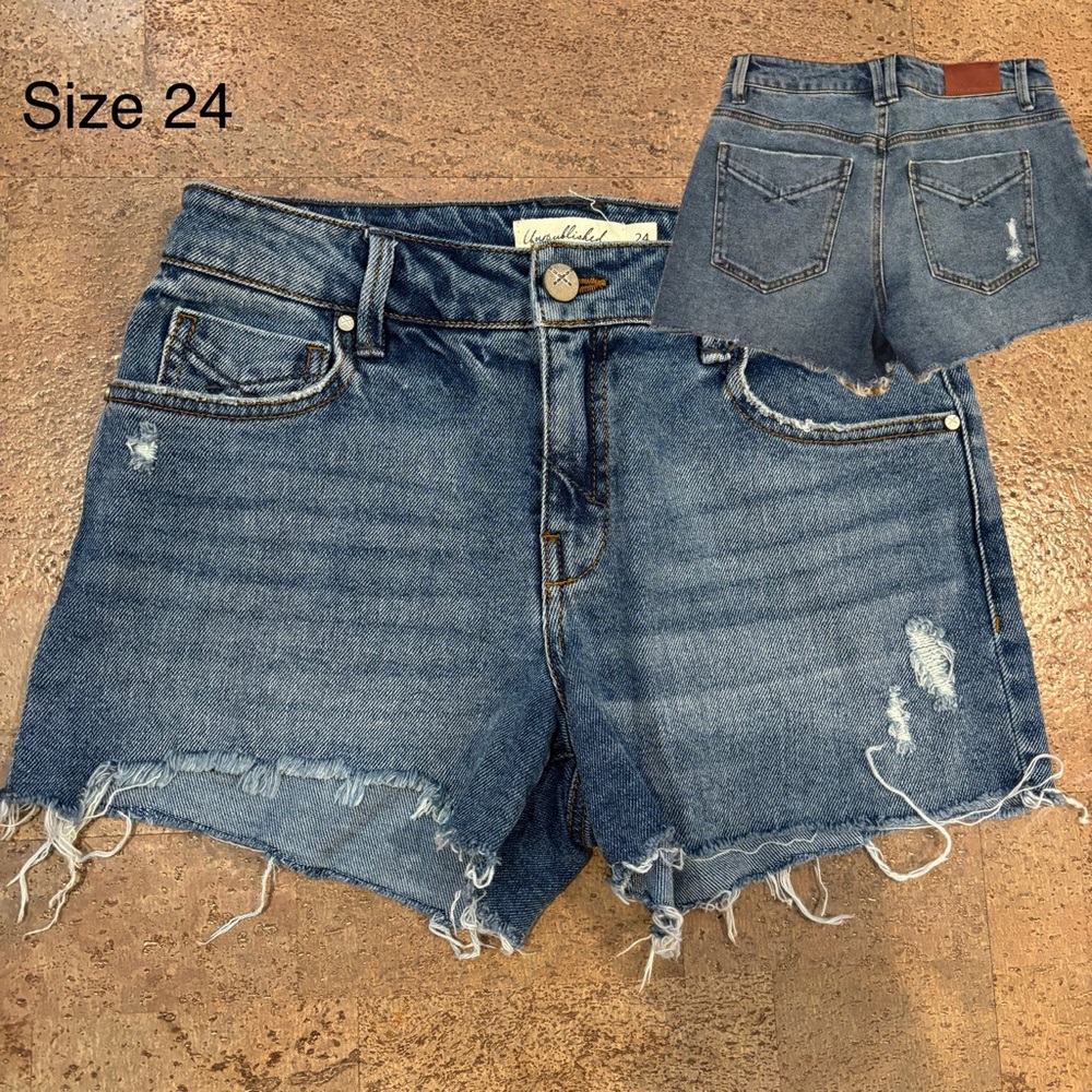 Casual Distressed Denim Jean Shorts for Women
